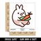 Kawaii Bunny Rabbit Eating a Carrot for Lunch Waterproof Vinyl Phone Tablet Laptop Water Bottle Sticker Set - 5 Pack